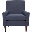 Fox Hill Trading Emma Traditional Fabric Arm Chair in Navy Blue