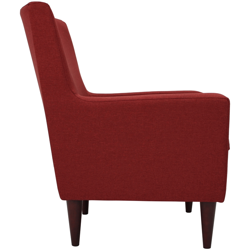 Fox Hill Trading Emma Traditional Fabric Arm Chair in Picante Red