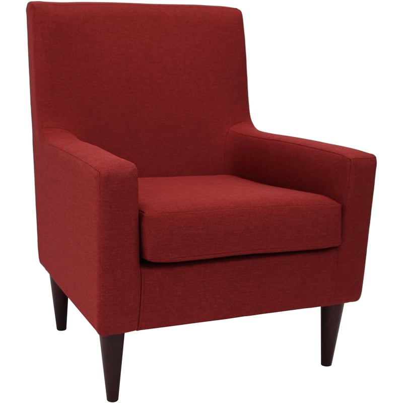 Fox Hill Trading Emma Traditional Fabric Arm Chair in Picante Red