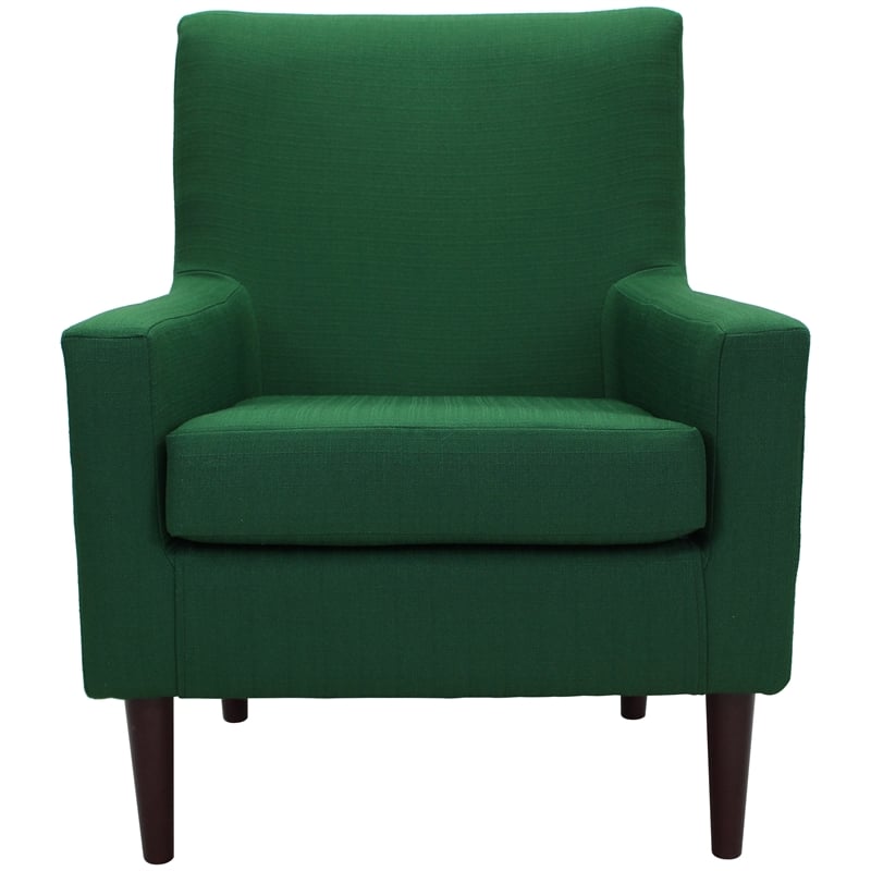 Fox Hill Trading Emma Traditional Fabric Lounge Chair in Emerald Green