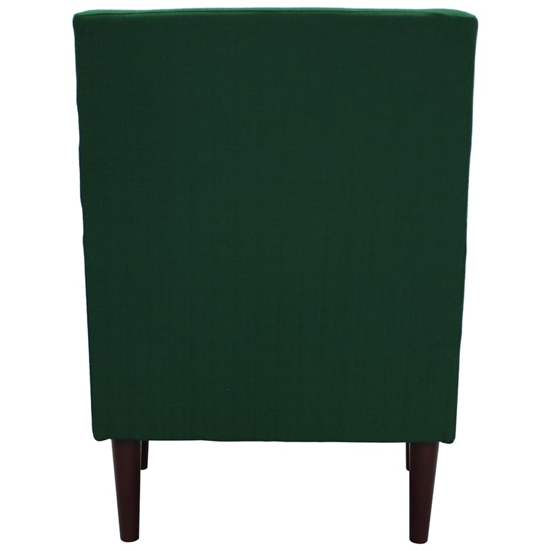 Fox Hill Trading Emma Traditional Fabric Lounge Chair in Emerald Green