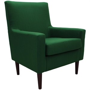 Fox Hill Trading Emma Traditional Fabric Lounge Chair in Emerald Green