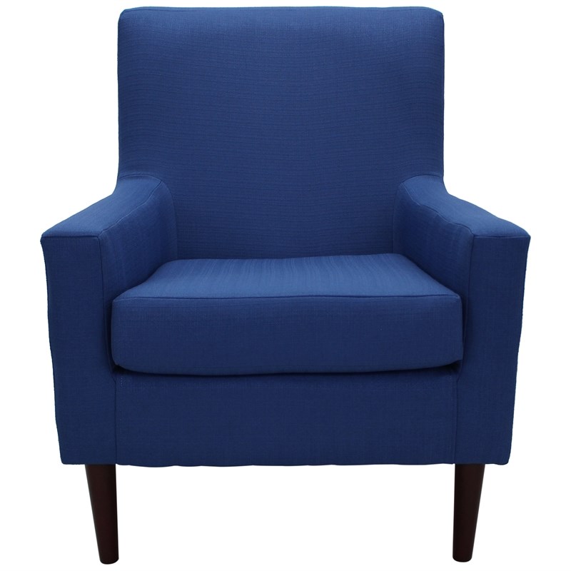 Fox Hill Trading Emma Traditional Fabric Lounge Chair in Marine Blue