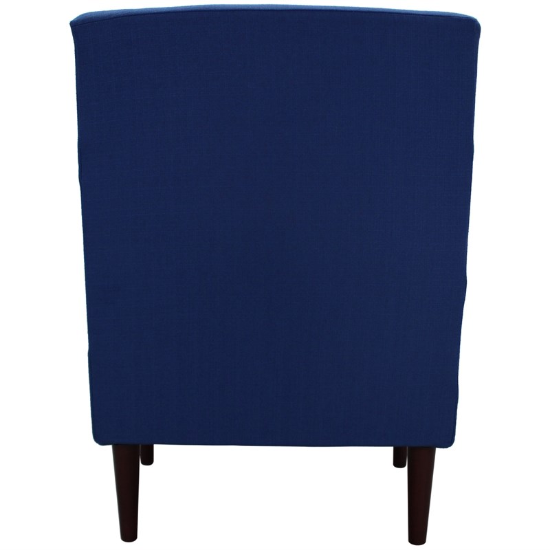Fox Hill Trading Emma Traditional Fabric Lounge Chair in Marine Blue