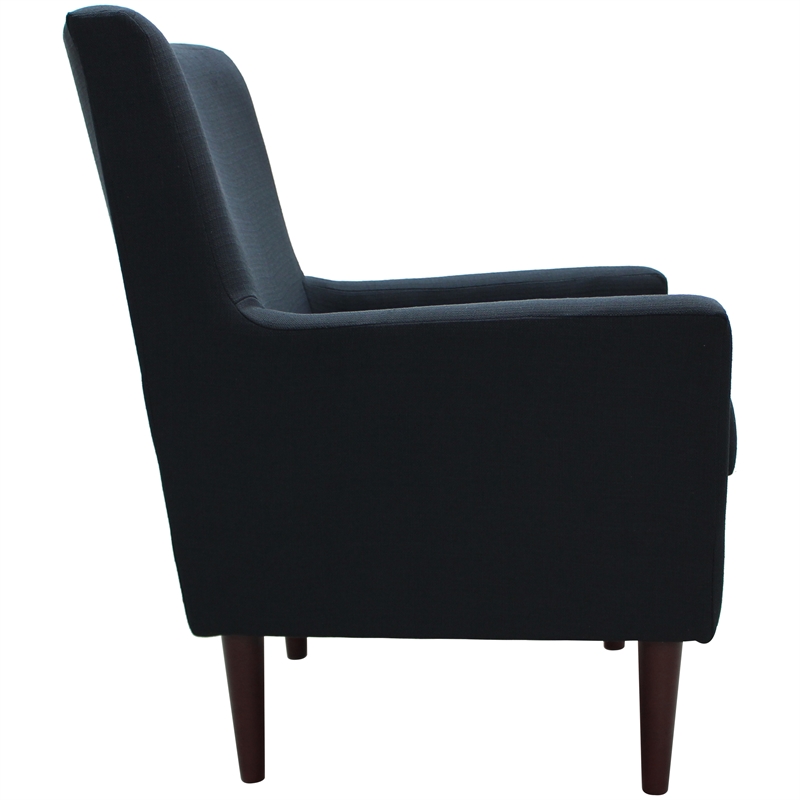 Fox Hill Trading Emma Traditional Fabric Lounge Chair in Midnight Blue