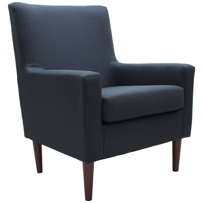Fox Hill Trading Emma Traditional Fabric Lounge Chair in Midnight Blue