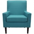 Fox Hill Trading Emma Traditional Fabric Lounge Chair in Teal Blue