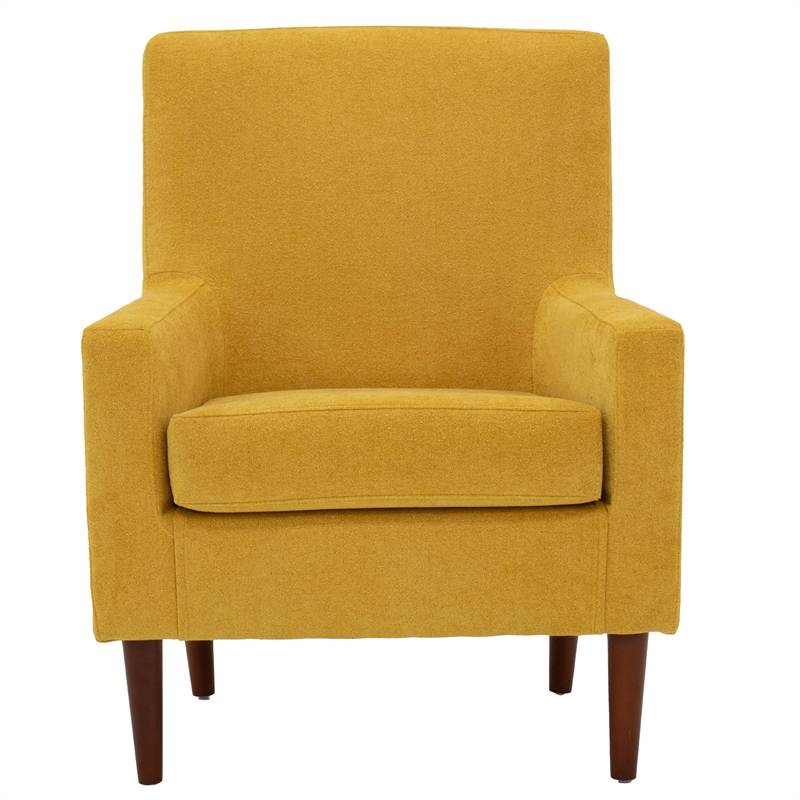 Fox Hill Trading Emma Traditional Fabric and EPS Arm Chair in Yellow