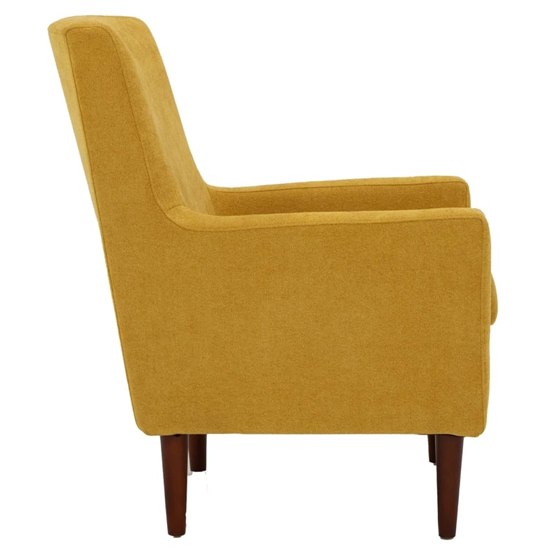 Fox Hill Trading Emma Traditional Fabric and EPS Arm Chair in Yellow