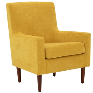 Fox Hill Trading Emma Traditional Fabric and EPS Arm Chair in Yellow