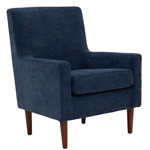 Fox Hill Trading Emma Traditional Fabric and EPS Arm Chair in Navy Blue