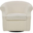 Fox Hill Trading Nikole Traditional Fabric Swivel Barrel Chair in Off White