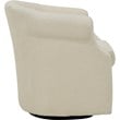 Fox Hill Trading Nikole Traditional Fabric Swivel Barrel Chair in Off White