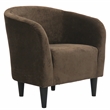 Fox Hill Trading Traditional Polyester Fabric & EPS Curved Tub Chair in Brown