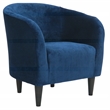 Fox Hill Trading Traditional Polyester Fabric & EPS Curved Tub Chair in Blue