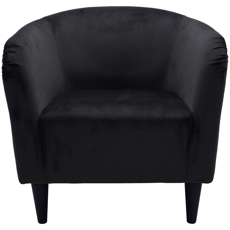 Fox Hill Trading Traditional Polyester Fabric & EPS Curved Tub Chair in Black