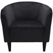 Fox Hill Trading Traditional Polyester Fabric & EPS Curved Tub Chair in Black