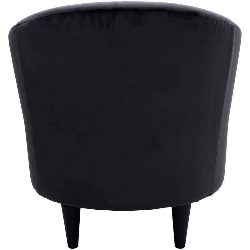 Fox Hill Trading Traditional Polyester Fabric & EPS Curved Tub Chair in Black