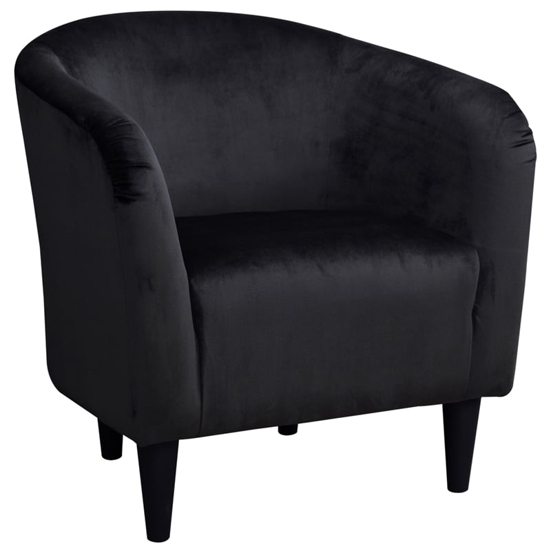 Fox Hill Trading Traditional Polyester Fabric & EPS Curved Tub Chair in Black