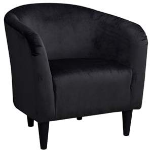Fox Hill Trading Traditional Polyester Fabric & EPS Curved Tub Chair in Black