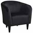 Fox Hill Trading Traditional Polyester Fabric & EPS Curved Tub Chair in Black