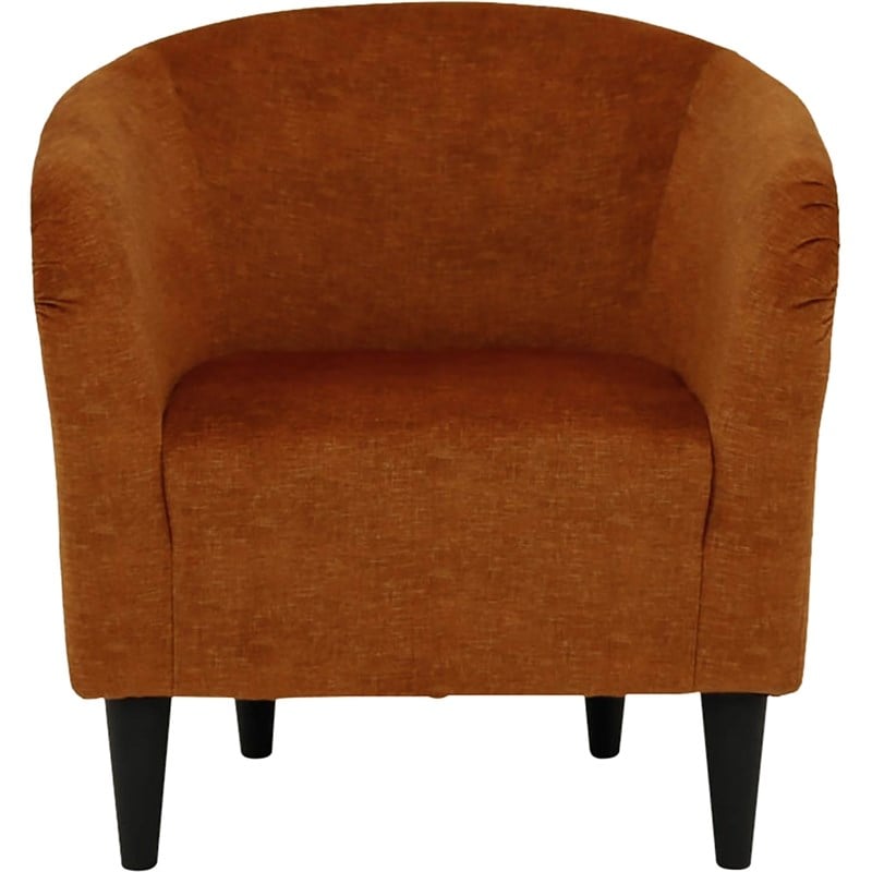 Fox Hill Trading Traditional Polyester Fabric & EPS Curved Tub Chair in Orange