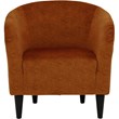 Fox Hill Trading Traditional Polyester Fabric & EPS Curved Tub Chair in Orange