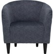Fox Hill Trading Traditional Polyester Fabric & EPS Curved Tub Chair in Charcoal