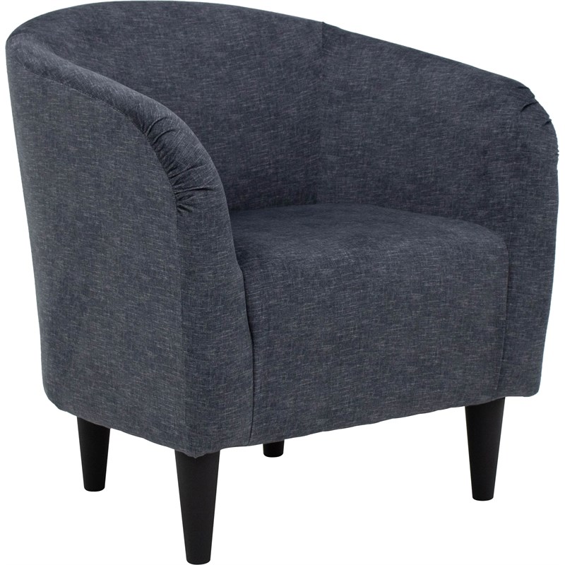 Fox Hill Trading Traditional Polyester Fabric & EPS Curved Tub Chair in Charcoal