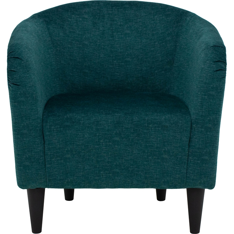 Fox Hill Trading Traditional Polyester Fabric & EPS Curved Tub Chair in Green
