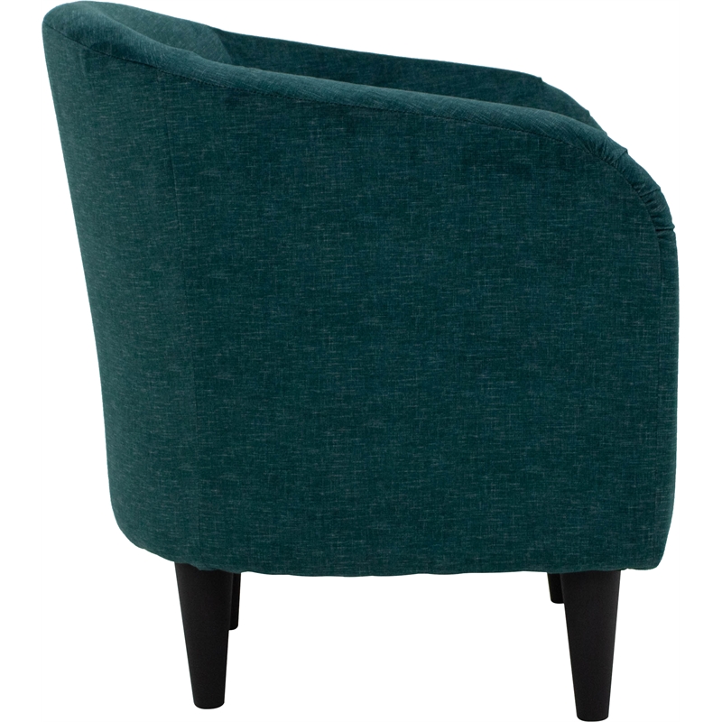 Fox Hill Trading Traditional Polyester Fabric & EPS Curved Tub Chair in Green