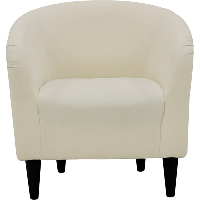 Fox Hill Trading Traditional Polyester Fabric & EPS Curved Tub Chair in Ivory