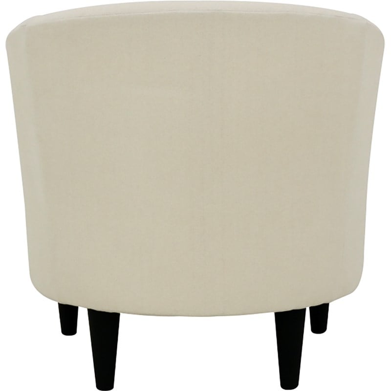 Fox Hill Trading Traditional Polyester Fabric & EPS Curved Tub Chair in Ivory