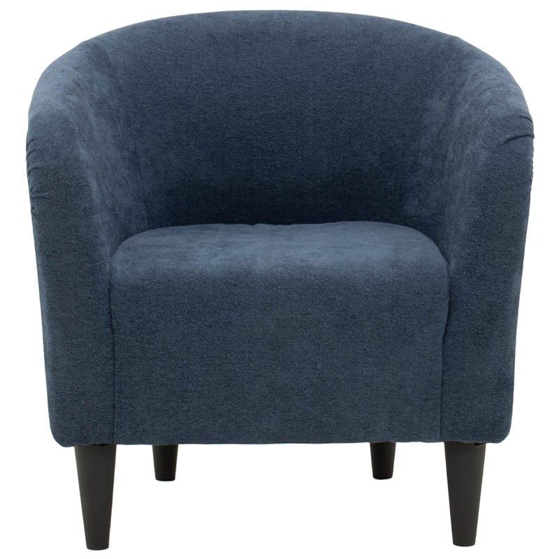 Fox Hill Trading Traditional Polyester & EPS Curved Tub Chair in Navy Blue