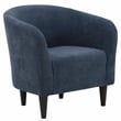 Fox Hill Trading Traditional Polyester & EPS Curved Tub Chair in Navy Blue