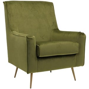 Fox Hill Trading Lana 18&quotH Traditional Fabric Arm Chair in Chantel Avocado Green