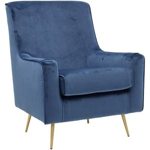 Fox Hill Trading Lana 18&quotH Traditional Fabric Arm Chair in Chantel Parisian Blue