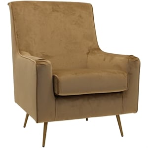 Fox Hill Trading Lana 18&quotH Traditional Fabric Arm Chair in Chantel Taupe Brown