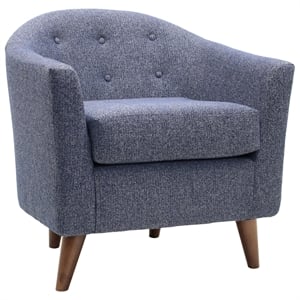 Fox Hill Trading Marissa 19&quotH Traditional Fabric Accent Chair in Twilight Blue