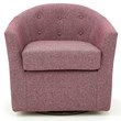 Fox Hill Trading Marissa Traditional Fabric Tufted Swivel Chair in Rose Pink