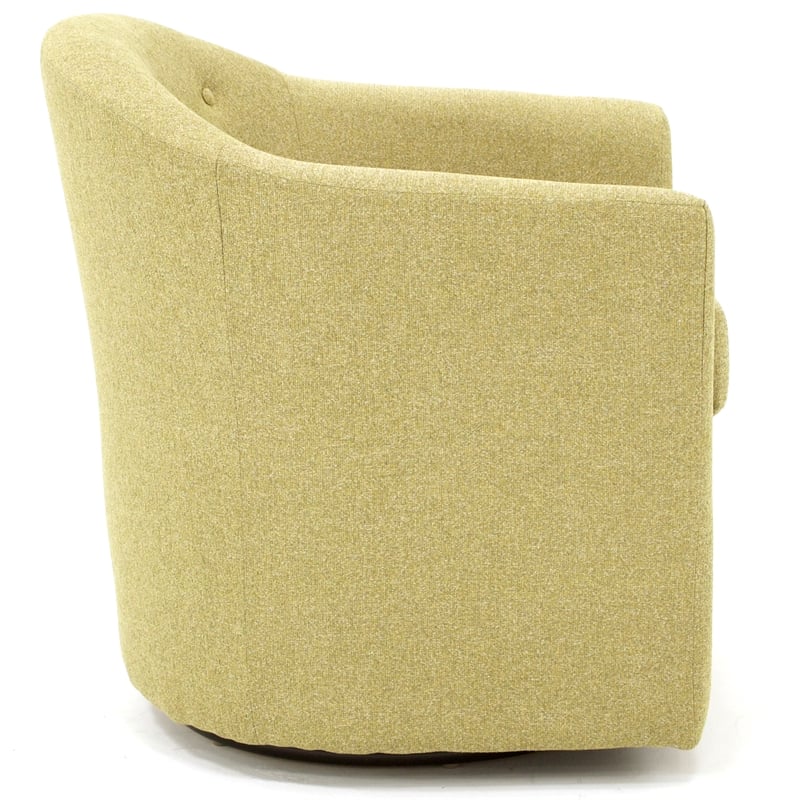 Fox Hill Trading Marissa Traditional Fabric Tufted Swivel Chair in Yellow