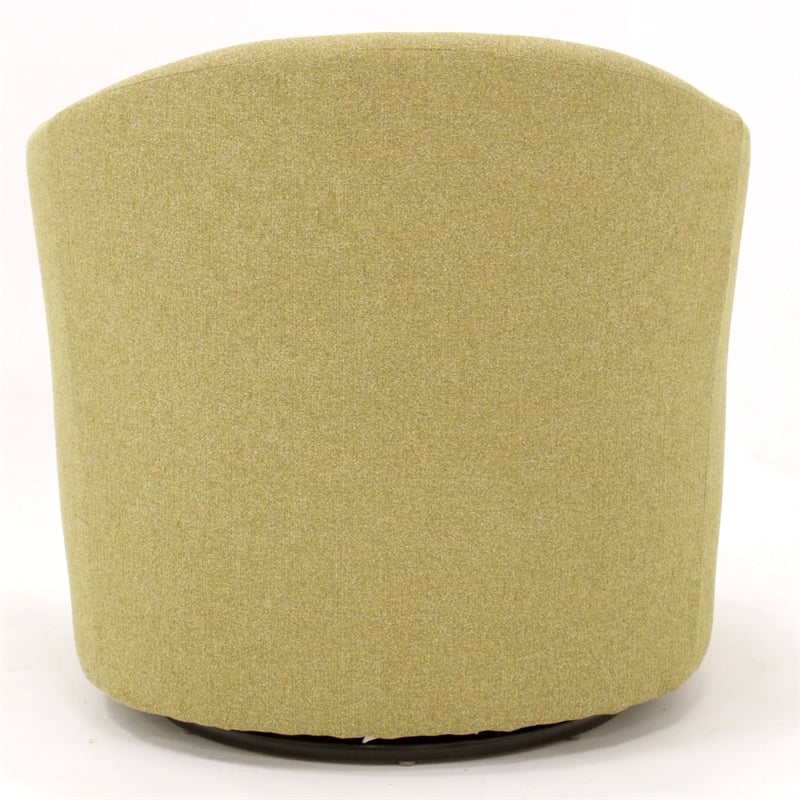 Fox Hill Trading Marissa Traditional Fabric Tufted Swivel Chair in Yellow