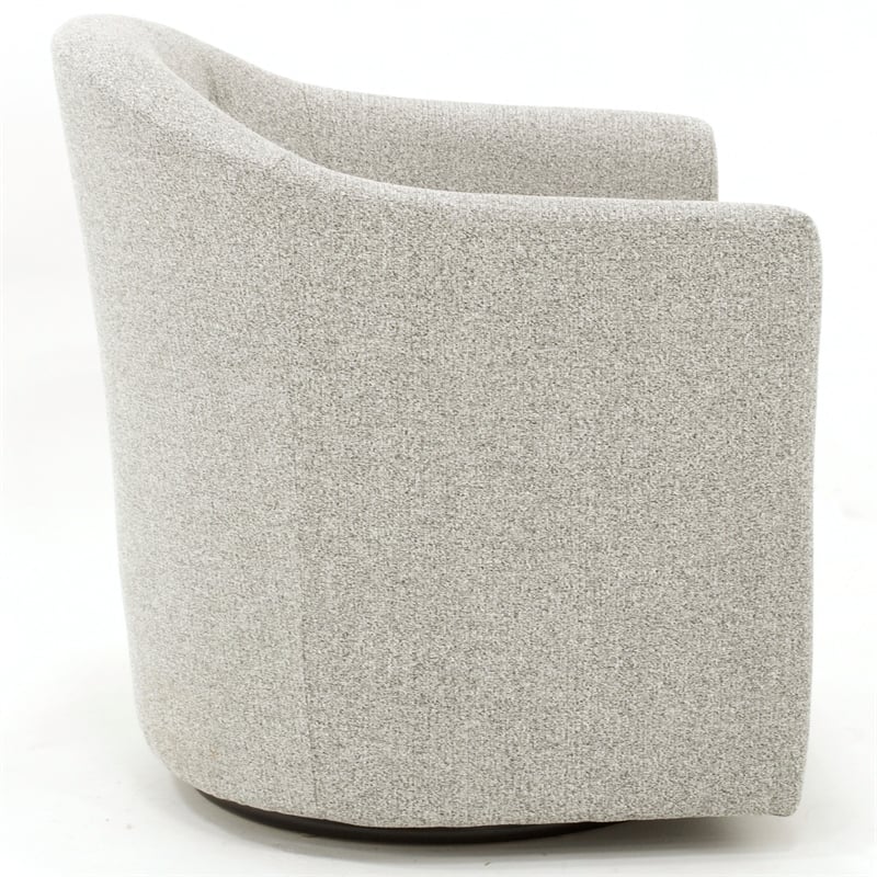 Fox Hill Trading Marissa Traditional Fabric Tufted Swivel Chair in Heather Gray