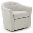 Fox Hill Trading Marissa Traditional Fabric Tufted Swivel Chair in Heather Gray