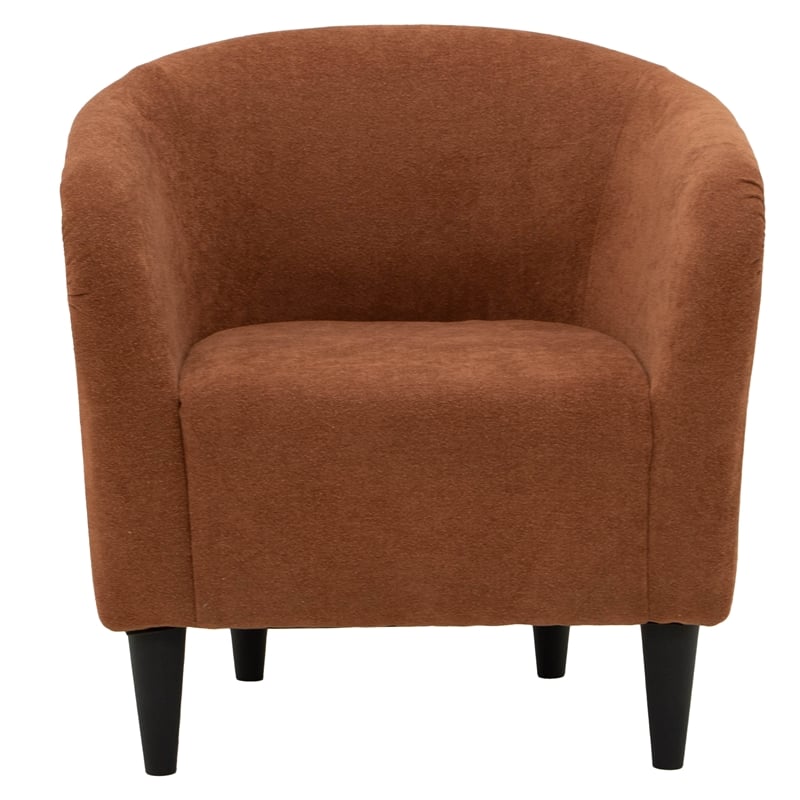 Fox Hill Trading Traditional Polyester Fabric & EPS Curved Tub Chair in Orange