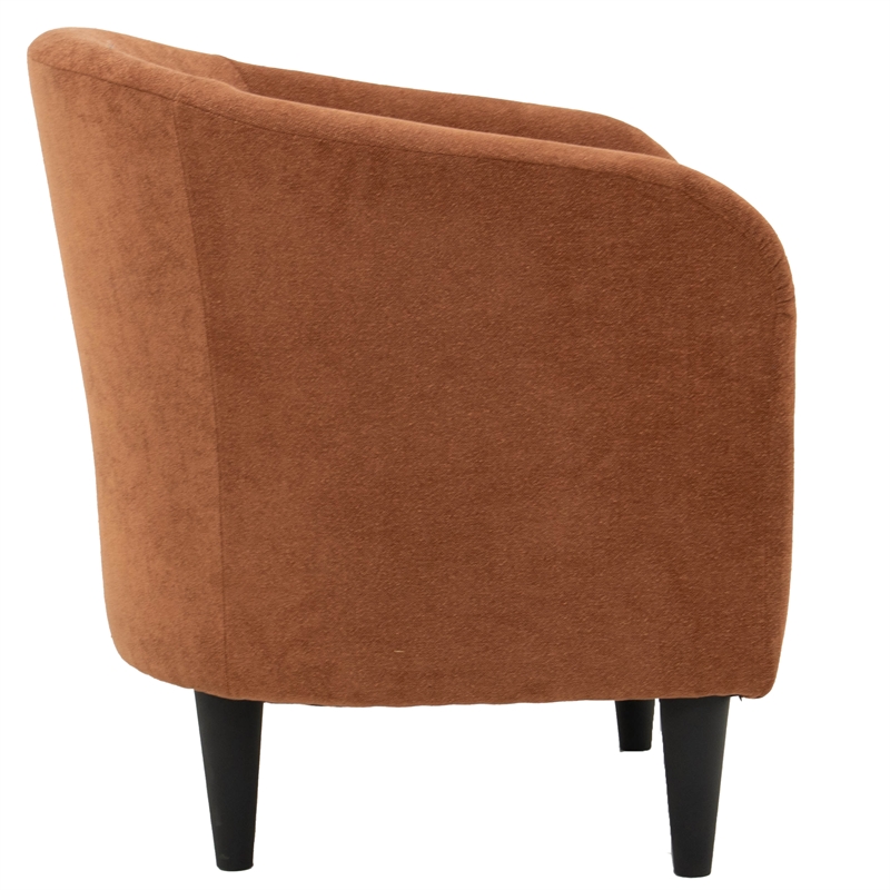 Fox Hill Trading Traditional Polyester Fabric & EPS Curved Tub Chair in Orange