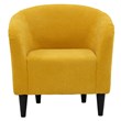 Fox Hill Trading Traditional Polyester Fabric & EPS Curved Tub Chair in Yellow