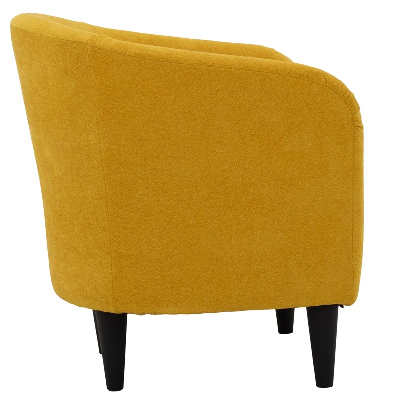 Fox Hill Trading Traditional Polyester Fabric & EPS Curved Tub Chair in Yellow