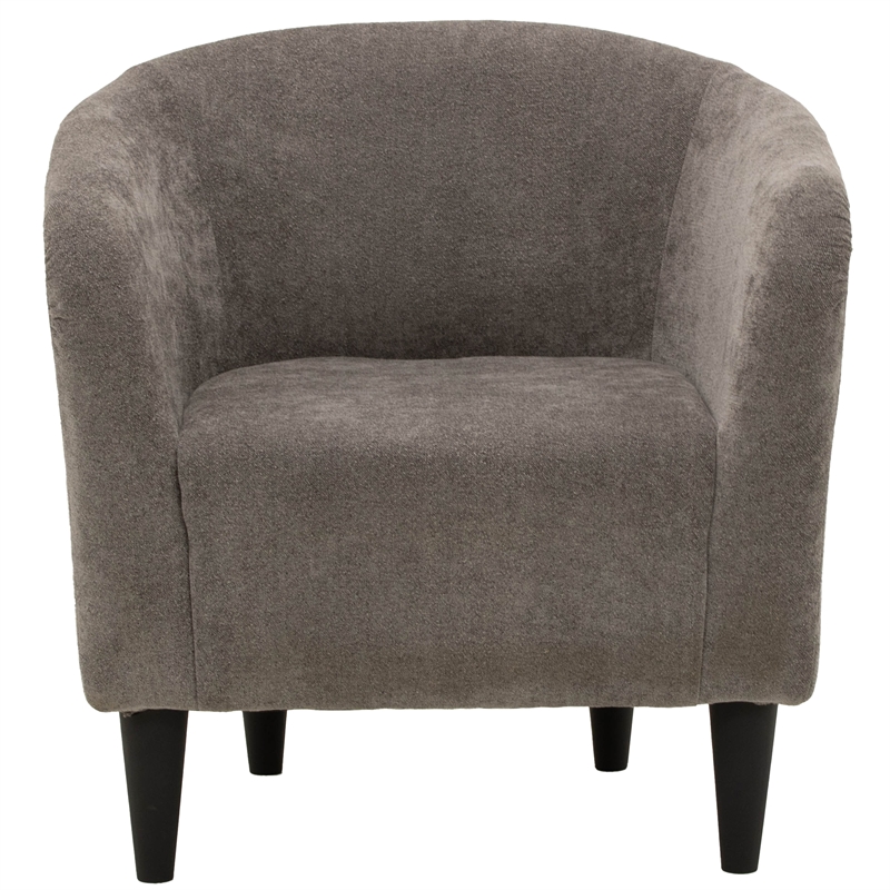 Fox Hill Trading Traditional Polyester Fabric & EPS Curved Tub Chair in Gray
