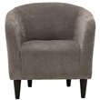 Fox Hill Trading Traditional Polyester Fabric & EPS Curved Tub Chair in Gray